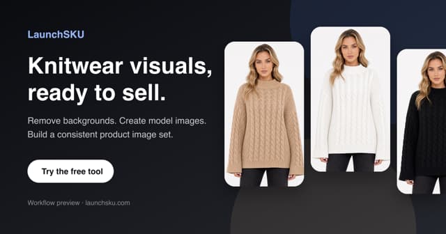 LaunchSKU knitwear workflow preview